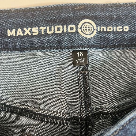 Maxstudio Indigo Women's Dark Wash High Rise Skinny Denim Jeans Size 16 - Picture 9 of 13